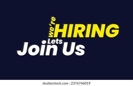 We employ typography designs. Isolated Object. Search and recruitment business concept, Text Design Template for recruitment. Job search Vector Illustration.