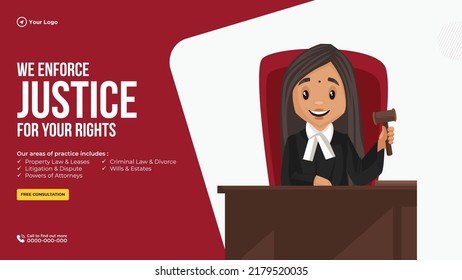 We enforce justice for your rights landscape banner design template.