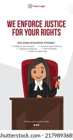 We enforce justice for your rights portrait template design.  