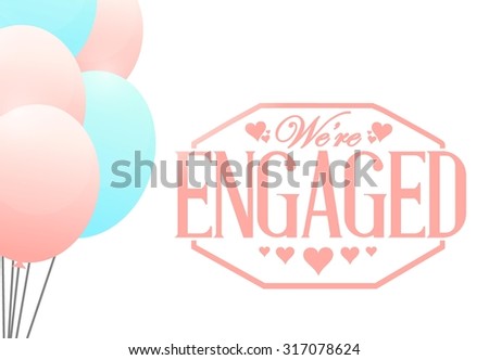 we engaged stamp balloon background illustration stock vector