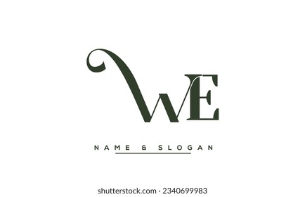 Monograma del logotipo de las letras abstractas WE, EW