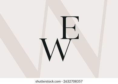 WE or EW letter logo icon design. Classic style luxury initials monogram.