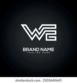 WE EW Modern Unique Letter Line Logo Design. Initial Vector Symbol.