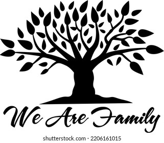 We Are Family Tree Clipart - Vector Illustration