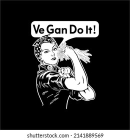 We Gan Do It Strong woman silhouette vector