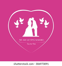 We are getting married, save the date emblem, design element wedding