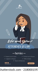 We are given attorney and law service portrait template design. 