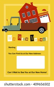 We have moved card with  copy spaces for a date and a new address, EPS 8 vector illustration