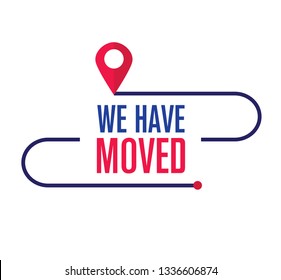 We have moved, changed address navigation, flat illustration vector