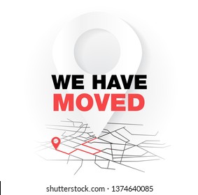 We have moved, changed address navigation, vector illustration