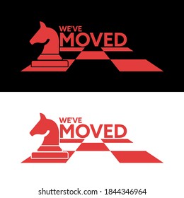 We have moved, changed address. Flat illustration.