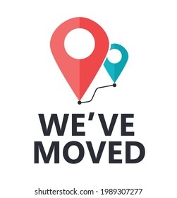 We have moved, changed address navigation, flat illustration vector