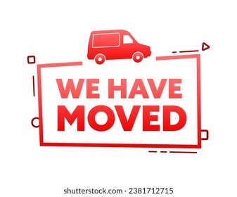 We have moved label. Map location with changed the address. Vector stock illustration