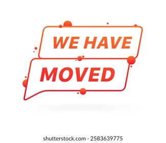 We have moved message icon. Flat style. Vector icon.