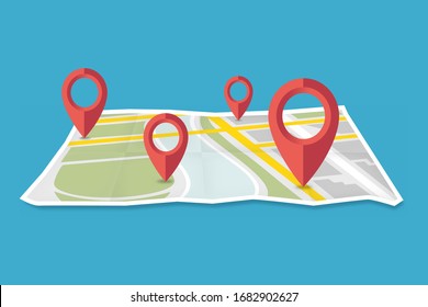 We have moved navigation map with pionters vector graphic design eps 10