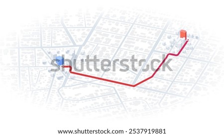 We have moved new office icon location. Address move change location announcement business home map. New pin location. Isometric vector illustration