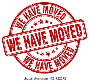 we have moved. stamp