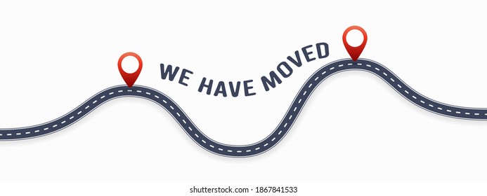 We have moved vector design illustration
