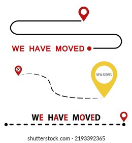 We have moved.Simple illustration.EPS 10