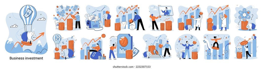 We have solution metaphor, business investment, new ideas solution scenes set. Teamwork and brainstorming. Team and new startup. Leadership and financial activities. Concept joint search for new ideas