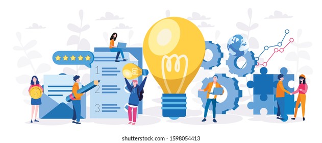 We have solution, office concept.Business people Vector illustration for web banner, infographics, mobile.
