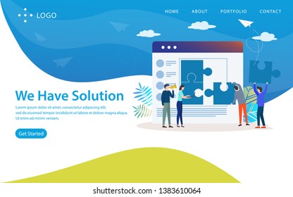 we have solution vector illustration concept, can use for, landing page, template, ui, web, mobile app, poster, banner, flyer