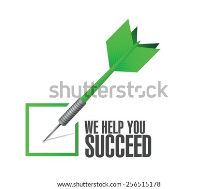 we help you succeed check dart sign illustration design over a white background