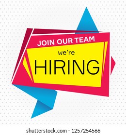 We are hiring abstract frame on halftone background