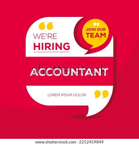 We are hiring (Accountant), Join our team, vector illustration.