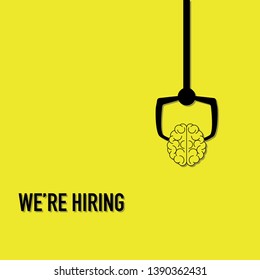 we are hiring advertisement choosing smart brain vector