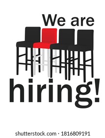 We are hiring advertisement. vector