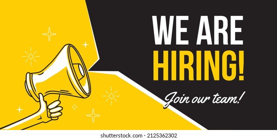 We Are Hiring - Advertising Sign With Megaphone