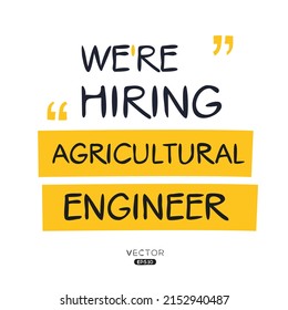 Estamos contratando ingeniero agrícola, ilustración vectorial.