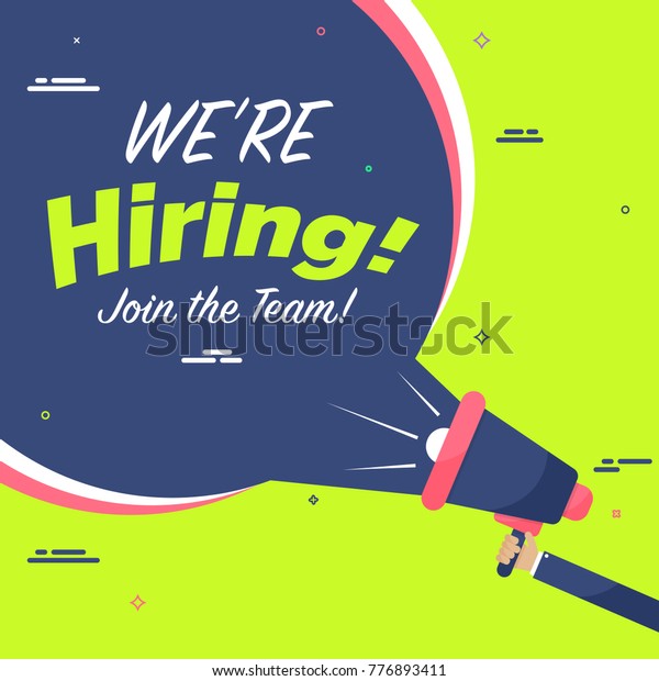 We Hiring Announcement Banner Design Loud Stock Vector Royalty