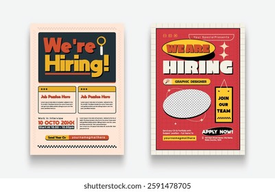 We are hiring announcement flyer template design, Modern We are hiring Recruitment Poster, job flyer design