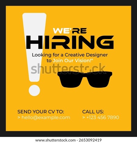 We are hiring announcement vector creative design and social media post template, We are Hiring poster, Job vacancy advertising template