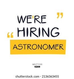 Estamos contratando astrónomo, ilustración vectorial.