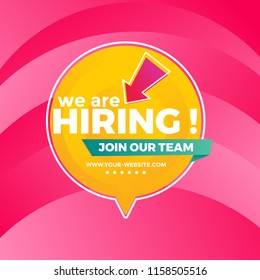 We are hiring background in flat style