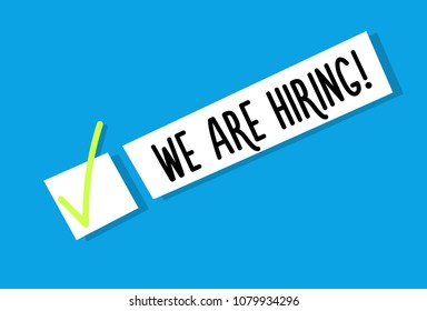 We are hiring background message. Employment recruitment. Job opportunity. Vector illustration 