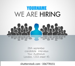 We Are Hiring background for your hiring posters and flyer. Simple and clean design with a lot of human shapes and space for your job details.