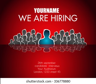 We Are Hiring background for your hiring posters and flyer. Simple and clean design with a lot of human shapes and space for your job details.