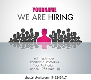 We Are Hiring background for your hiring posters and flyer. Simple and clean design with a lot of human shapes and space for your job details.