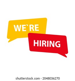 We```` re Hiring Badge. Vector Illustration