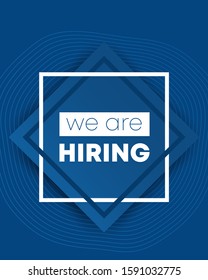 We are hiring banner in blue