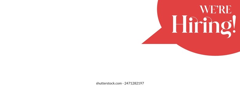 We are Hiring banner with copy space and speech bubble concept isolated on transparent background.