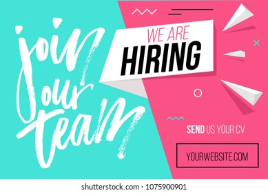 We are hiring banner design concept. Business hiring and recruiting template. Vector illustration.