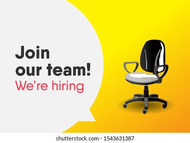 We are hiring banner design yellow concept. Business hiring and recruiting template.