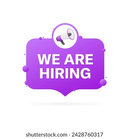 We are hiring banner icon. Flat style. Vector icon