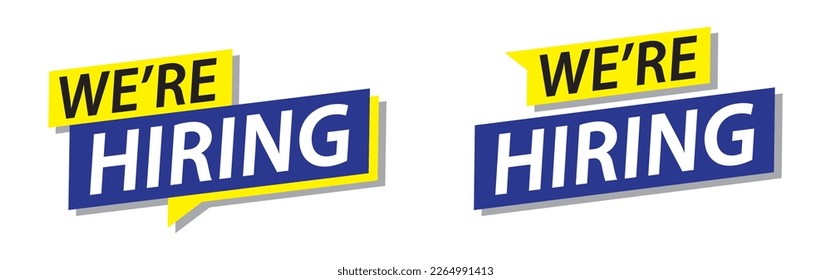 We are hiring banner icon, vector illustration