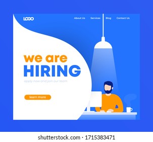 We are hiring banner, landing page design